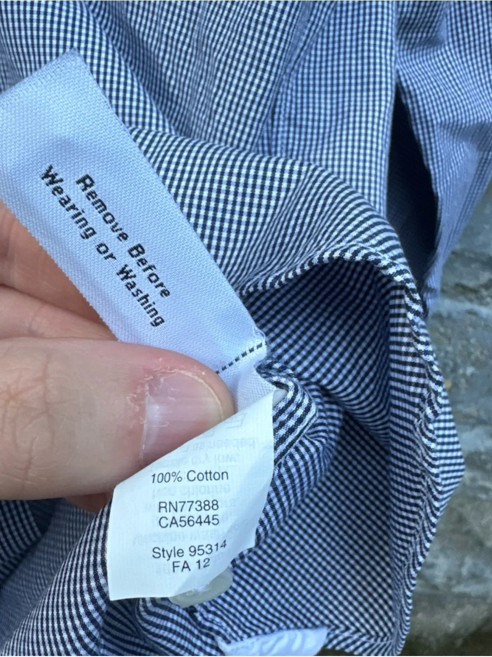 NWT J. Crew Men's Size XS Short Blue Gingham Long Sleeve Slim Untucked Shirt